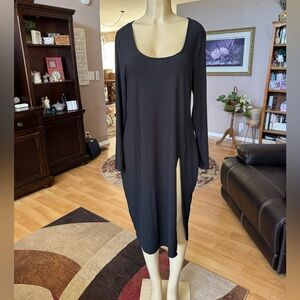 Torrid Super Soft Ribbed black long sleeve scoop neckline dress-size L